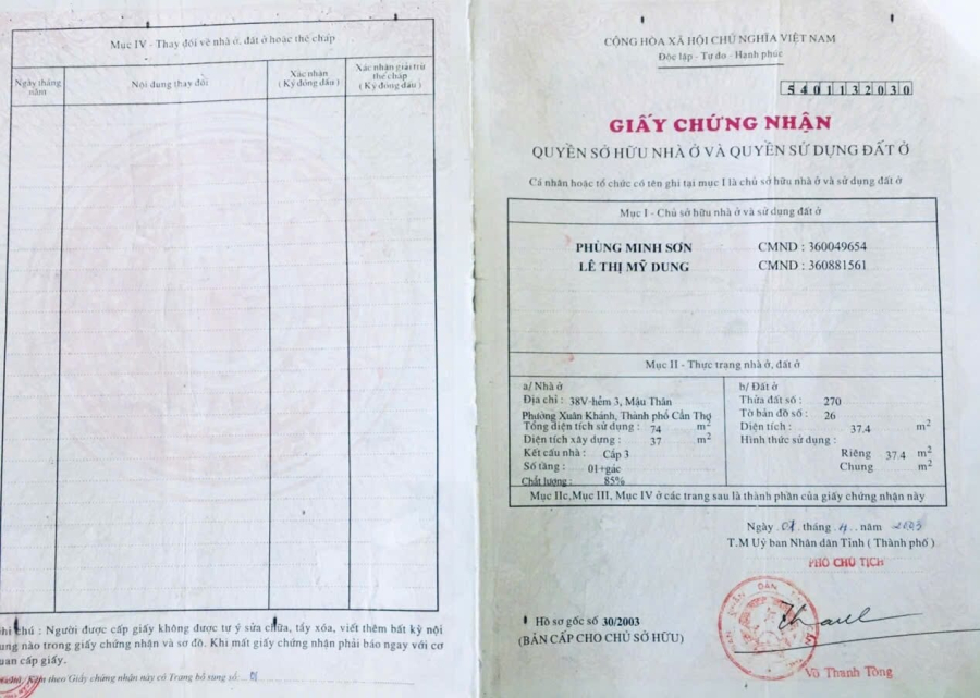 Nhà lầu đúc mới đẹp kiên cố ngay chợ Xuân Khánh (Hẻm 3 Mậu Thân), Ninh Kiều, Cần Thơ.